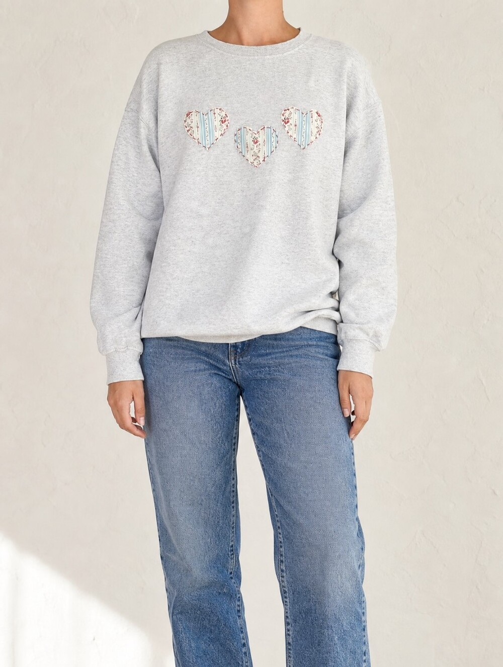 Reworked Patchwork Heart Y2K Crewneck